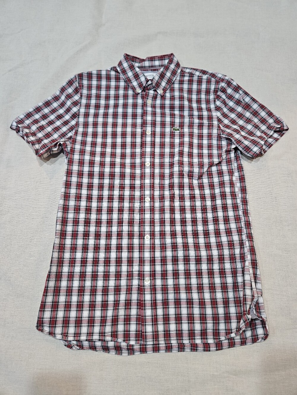 Lacoste Men's Slim Fit Short-Sleeve Button-Down Shirt